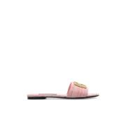 Slippers met logo Dolce & Gabbana , Pink , Dames
