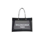 Mesh Tote Tas met Logo Print Balenciaga , Black , Dames