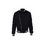 Zwarte nylon jas met wit logo Balmain , Black , Heren