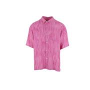 Roze Fur Print Viscose Shirt Stüssy , Pink , Heren