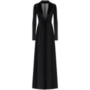 Zwarte zijden chiffon jas met satijnen afwerking Dolce & Gabbana , Bla...