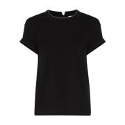 Italiaans Katoenen T-Shirt Brunello Cucinelli , Black , Dames