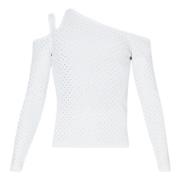 Witte Sweaters met Cut Out Strass Liu Jo , White , Dames