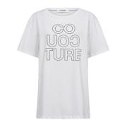 Oversize Tee Top met Trendy Print Co'Couture , White , Dames