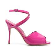 Roze Lakleren Sandalen Manolo Blahnik , Pink , Dames