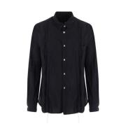 Zwarte Shirt met Rimpel Effect en Uitlopende Zoom Comme des Garçons , ...