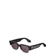Zwarte vierkante zonnebril Alexander McQueen , Black , Dames