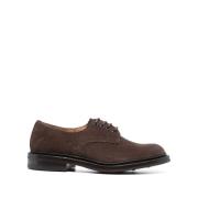 Donkerbruine Suède Derby Schoenen Tricker's , Brown , Heren