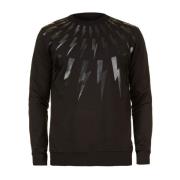 Bliksem Print Sweatshirt Neil Barrett , Black , Heren