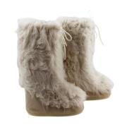 Icon Yeti Nepbont Sneeuwlaarzen Moon Boot , Beige , Dames