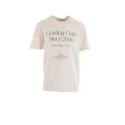 Witte Oversize T-shirt met Logo Print Golden Goose , White , Heren