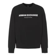 Heren Sweatshirt zonder capuchon Armani Exchange , Black , Heren