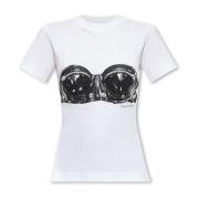 Bedrukt T-shirt Alexander McQueen , White , Dames