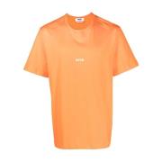 Oranje Logo T-shirt Msgm , Orange , Heren