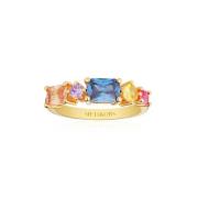 Vergulde Multi-gekleurde CZ Ring Sif Jakobs Jewellery , Yellow , Dames