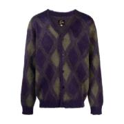 Paarse Argyle Sweater Needles , Purple , Heren