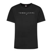 Regeneratief Katoen Logo T-shirt Tommy Jeans , Black , Heren