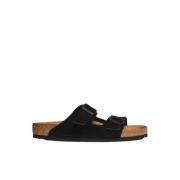 Suede Sandalen, Arizona Stijl Birkenstock , Black , Heren