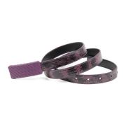 Paarse Leren Riem Bottega Veneta , Purple , Dames