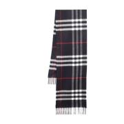 Blauwe Geruite Check Cashmere Sjaal Burberry , Blue , Dames