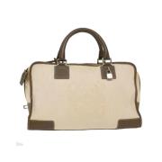 Pre-owned Canvas handbags Loewe Pre-owned , White , Dames