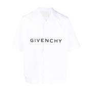 Logo-Print Korte Mouwen Shirt Givenchy , White , Heren