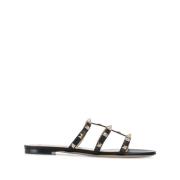 Zwarte Rockstud Sandalen Valentino Garavani , Black , Dames