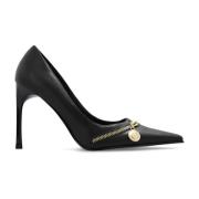 Pumps met decoratieve rits Versace Jeans Couture , Black , Dames