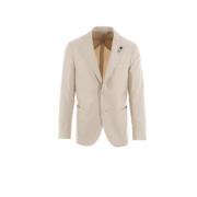 Beige Katoenen Gabardine Tweedelig Jurk Lardini , Beige , Heren