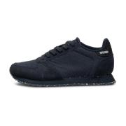 Klassieke en Elegante Suede Mesh Sneaker Woden , Blue , Dames