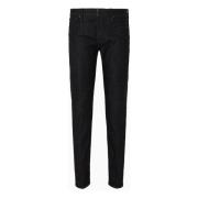 Zwarte Denim Jeans met Vintage Wassing Emporio Armani , Black , Heren