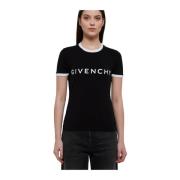 Zwart Logo T-shirt met Contrasterende Zoom Givenchy , Black , Dames