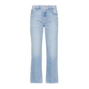 Lichtblauwe Gewassen Denim Jeans Mother , Blue , Dames