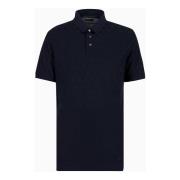 Jacquard Katoenen Polo voor Heren Emporio Armani , Blue , Heren