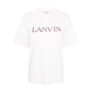 Poeder T-shirts en Polos met Logo Patches Lanvin , Pink , Dames