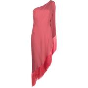 Roze Asymmetrische Fringe Jurk Taller Marmo , Pink , Dames