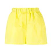 Gele technische taffeta shorts Msgm , Yellow , Dames