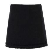 Zwarte tweed mini rok Versace , Black , Dames
