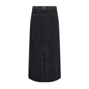 Stone Washed Denim Rok Co'Couture , Black , Dames