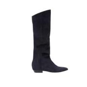 Zwarte Suède Platte Laarzen Isabel Marant , Black , Dames