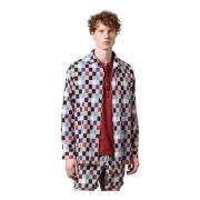 Geometrische Print Bowling Kraag Shirt Massimo Alba , Multicolor , Her...