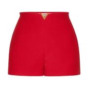 Rode Crepe Couture Shorts Valentino Garavani , Red , Dames