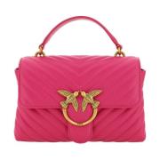 Gewatteerde Leren Flap Handtas Pinko , Pink , Dames