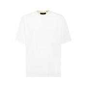 Effengekleurde Katoenen Scoop Neck T-Shirt Y-3 , White , Heren