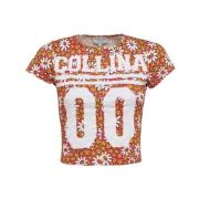 Bloemenprint Crew Neck T-Shirt Collina Strada , Pink , Dames