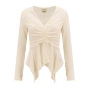Witte V-hals Asymmetrische Shirt Isabel Marant , White , Dames