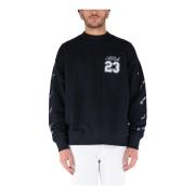 Skate Logo Crewneck Sweatshirt Off White , Black , Heren