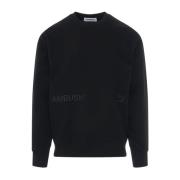 Zwarte Katoenen Sweatshirt met Logo Detail Ambush , Black , Heren