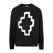 Zwarte Katoenen Sweatshirt met Logo Print Marcelo Burlon , Black , Her...