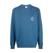 Blauwe Katoenen Sweatshirt met Logo Print Marcelo Burlon , Blue , Here...